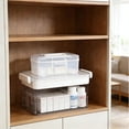 thumbnail image 2 of Pethiy 2-Pack Clear Plastic Storage Boxes with Lids & Handles, Stackable Storage Containers with Built-in Compartments for Organizing Toys, Clothes, Medicine & Craft Supplies, 2 of 8