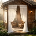thumbnail image 5 of 6 Pack Outdoor Curtains 78.7 X 90.6 In White Voile Mesh Privacy Screen With Rod Pocket For Patio Pergola, 5 of 8
