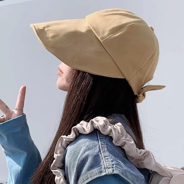 Sombrero para Gorras Protección Mujeres Cola Visera Sombrero para diario Hugo Sombrero de sol para mujer
