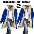 thumbnail image 2 of yardsong Parka à Capuchon Réversible pour Femmes en Molleton Matelassé Chaud - Longue Doublure Sherpa Bleu,P, 2 of 9