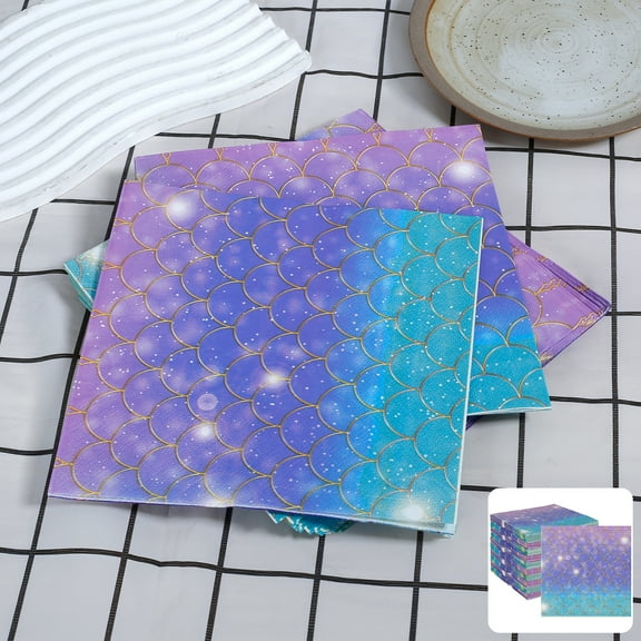 Toorise 200 Pcs Printed Paper Napkins Absorbent Paper Napkins Tear Resistant Cocktail Napkins Decorative Printed Napkins for Catering Festival Party Daily Use