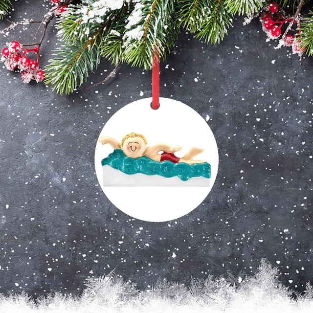 Xihbxyly Adorno de Pvc Personalizado para Natación, Decoración Personalizable para Árbol de Navidad, Material Ecológico, Regalo Único para Las Fiestas, Accesorio Divertido de Temporada, Tamaño de 8 C