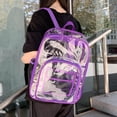 thumbnail image 1 of Mochila transparente de PVC Mochilas escolares Mochila Mochila Bolso Tote Laptop Mochila Mochilas escolares Set para niñas Escuela secundaria Camping púrpura Salvador Paquete de mochila, 1 of 10