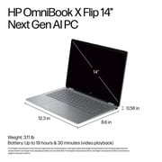 HP - OmniBook X Flip 2-in-1 - Copilot+ PC - 14 2K Touch-Screen Laptop - AMD Ryzen AI 5 340 2025 - 16GB Memory - 512GB SSD - Meteor Silver