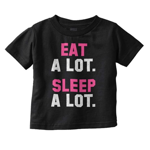 Eat Sleep Lazy Procrastinator Funny Toddler Boy Girl T Shirt Infant Toddler Brisco Brands 12M