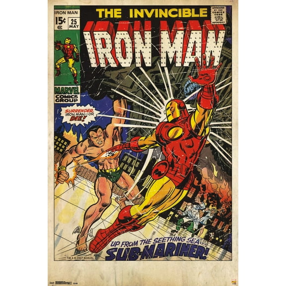 24X36 Marvel Comics - Iron Man - Cover #25 Wall Poster, 24" x 36"