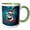 Green/White, variant on 3drose, Santa Jaws Shark Lover Ocean Christmas Vacation Homor, 15oz Mug