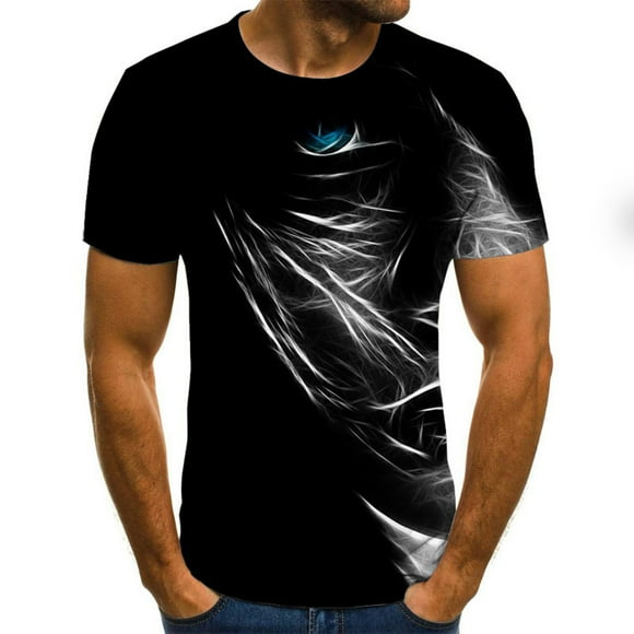 EGNMCR Short Sleeve Shirts for Men Summer Casual Crew Neck T-shirt, Men Short-Sleeved Printed Color Buttons Fashion Casual T-Shirt Tops,
