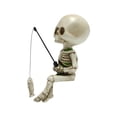 thumbnail image 2 of Hadanceo Skull Fishing Figurine Gothic Halloween Mini Resin Spooky Decor Creative Ornament for Halloween Lovers, 2 of 7