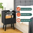 thumbnail image 4 of Modern Nightstand with Drawer, Bedside Tables, Mid Century Nightstands with Open Storage Shelf, Wood Bedside Table, Small Night Stands for Bedrooms, 2-Tier Night Table, 4 of 8