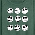 thumbnail image 3 of The Nightmare Before Christmas - Jack Face Grid - Women's Lightweight French Terry Long Sleeve Shirt, 3 of 5