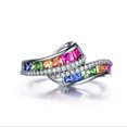 thumbnail image 4 of TIMIFIS Rings Gemstone Silver White Rainbow Color Alloy Gemstone Ring Bracelet - Summer Savings Clearance, 4 of 6