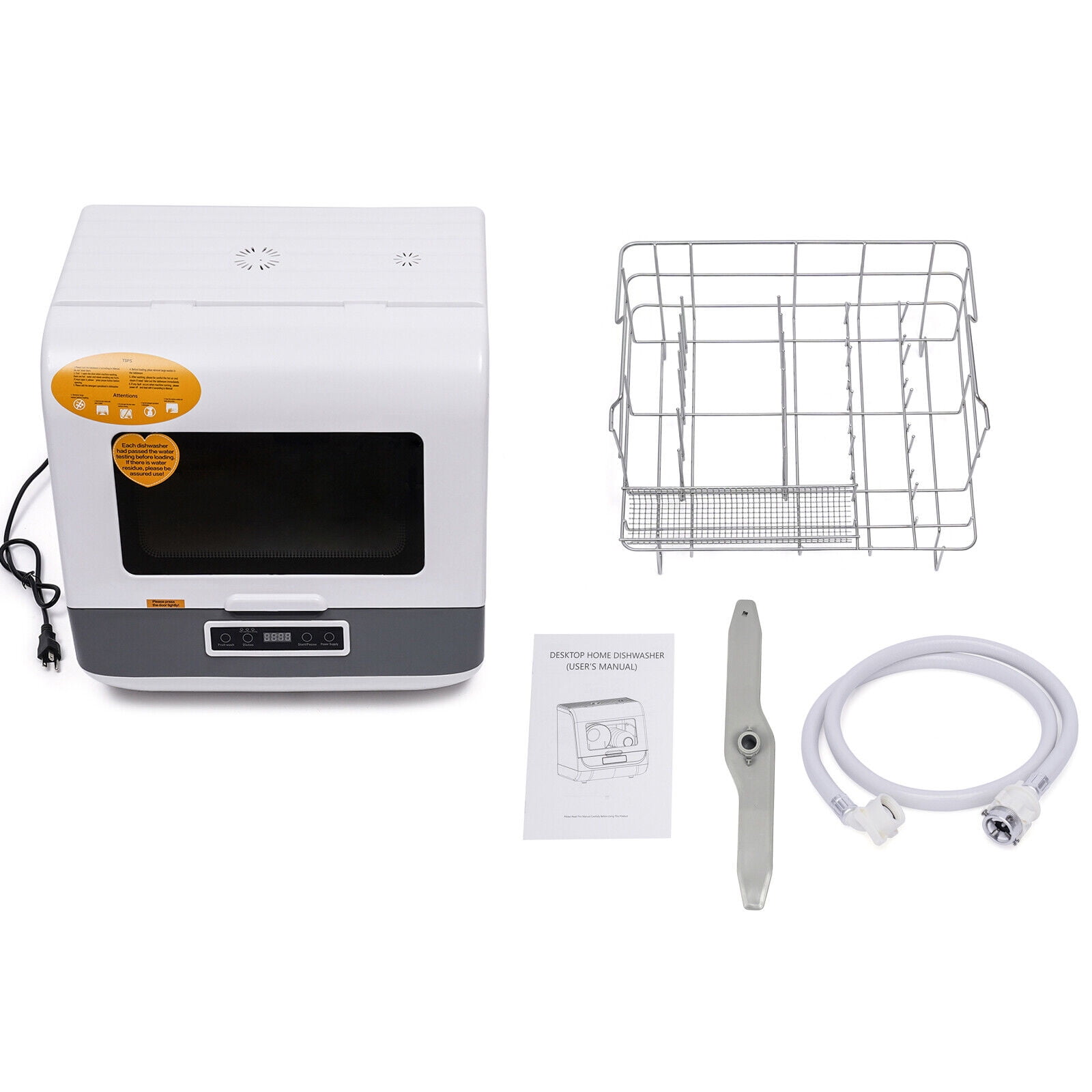 Compact Tabletop Dishwasher - Portable, Energy-Efficient, with 360° Full-Spray, Three Washing Modes, and Hot Air Drying for Small Homes, RVs & Apartments