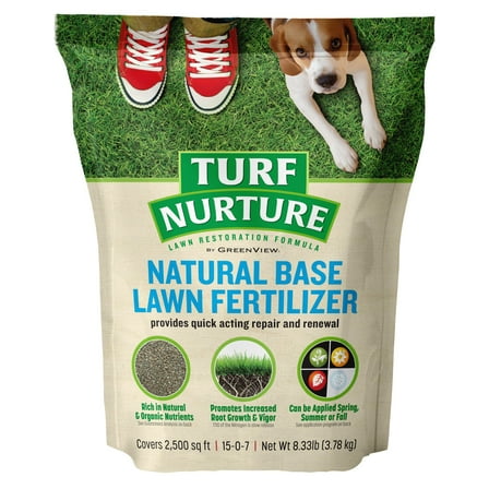 Turf Nurture Natural Base Lawn Fertilizer - 8.33 lb. Bag - Covers 2,500 sq. ft.