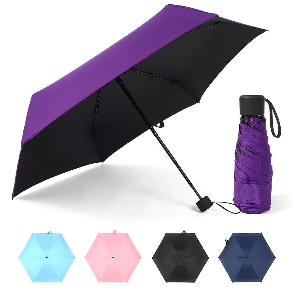Saiveina Mini Parasol Umbrellas Portable Travel Sun&Rain Windproof Umbrellas with UV Protection 