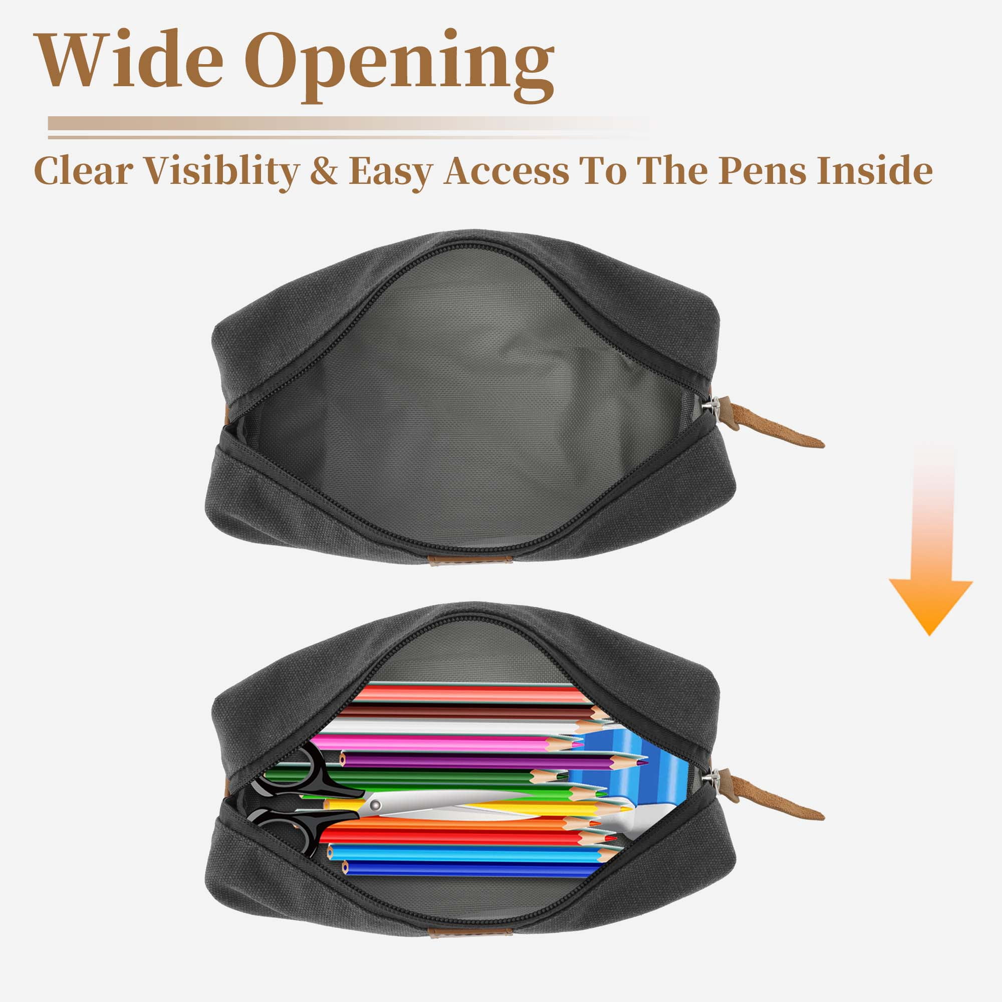 Unique Bargains Oxford Patchwork Style Aesthetic Pen Bag Organizer Gray