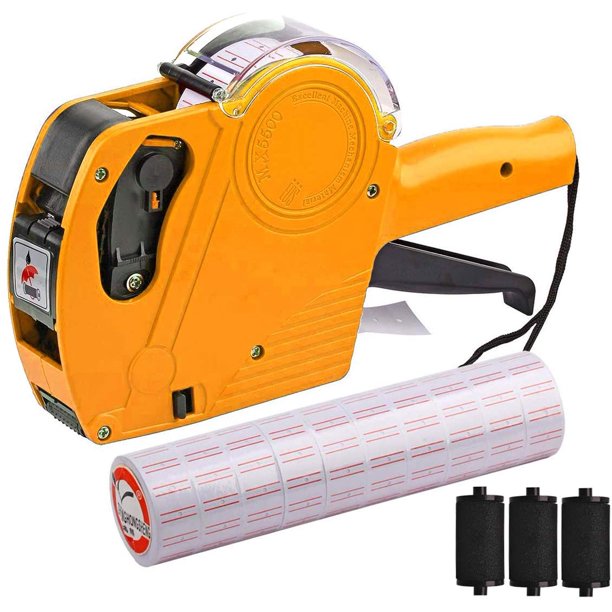 MX-5500 8 Digits Price Tag Gun with 5000 Sticker Labels and 3 Ink Refill, Label Maker Pricing Gun Kit Numerical Tag Gun for Office, Retail Shop, ...