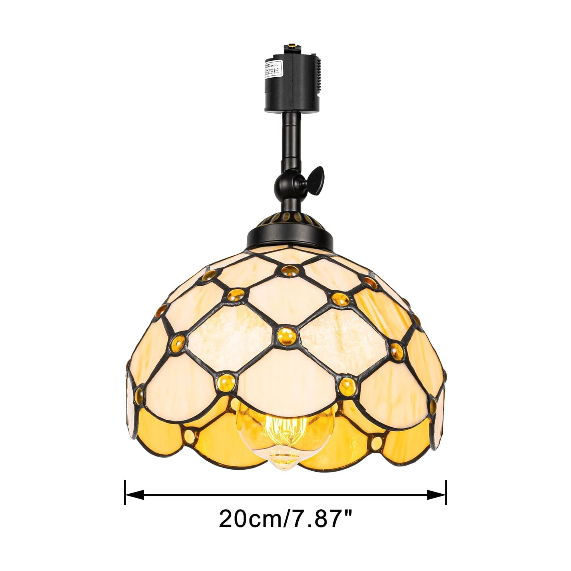 KAYYELAMP 3 Pcs Dimmable J-Type Track Head Lighting Adjustable Angle Tiffany Ceiling Light Glass Shade And Beads Handmade Minimalist Track Light Fixture For Gallery Mirror Front(No Track)