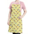 thumbnail image 5 of Yellow Cartoon Unicorn Rainbow Cloud Star Apron-Garden Aprons for Women with Pockets-Cotton Linen Waterproof Kitchen Cooking Gardening Aprons Adjustable for Kitchen,Cooking,BBQ and Salon 33x27 Inch, 5 of 7