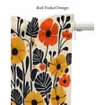 thumbnail image 5 of Orange Yellow Black Botanical Kitchen Valances for Windows Farmhouse Linen Window Valance Curtain for Living Room Window Treatment Tropical Summer Wildflower Valance Rod Pocket Topper, 60 x 18 Inch, 5 of 6