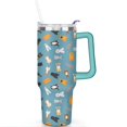 thumbnail image 2 of Stylish Dog Pattern Travel Mug - 40oz Leakproof Tumbler with Straw & Handle - Ideal Gift for Women Who Love Puppies, 2 of 7