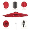 thumbnail image 4 of ACEGOSES LED Outdoor Patio 9′ Circle Deck Market Umbrella, Solar Lights Table Umbrellas With Non-Fading solution-dyed Canopy Red, 4 of 8