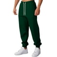 thumbnail image 2 of Dresfit Cotton Sweatpants for Men Cuffed Baggy Joggers Fall Solid Baggy Cinched Bottom Running Sweat Pants Loose Fit Straight Leg Plus Size Thicken Track Pants Dark Green L, 2 of 8