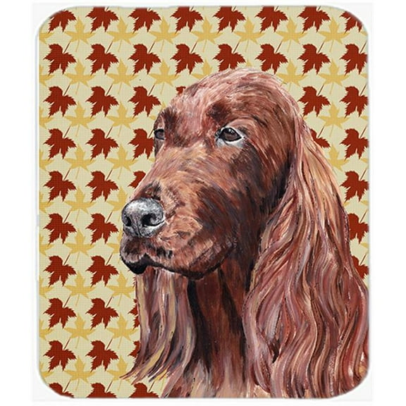 7.75 x 9.25 In. Irish Setter Fall Leaves Mouse Pad, Hot Pad or Trivet