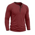 thumbnail image 4 of ZHOGXU Long Sleeve O Neck Button Men's T Shirts Pullover Tee Comfortable Everyday Wear, 4 of 7