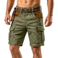 thumbnail image 2 of Aimik Men's Vintage Cargo Shorts with Multi Pocket and Button Summer Heavy Duty Cotton Shorts for Outdoor Camping, 2 of 5