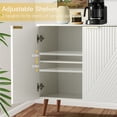 thumbnail image 5 of Stylish White Fluted Sideboard Cabinet with Adjustable Shelves & Multifunctional Wooden Accent Cabinet with Doors, Buffet Storage for Living Room, Dining Room, Entryway ,White/Black, 5 of 8