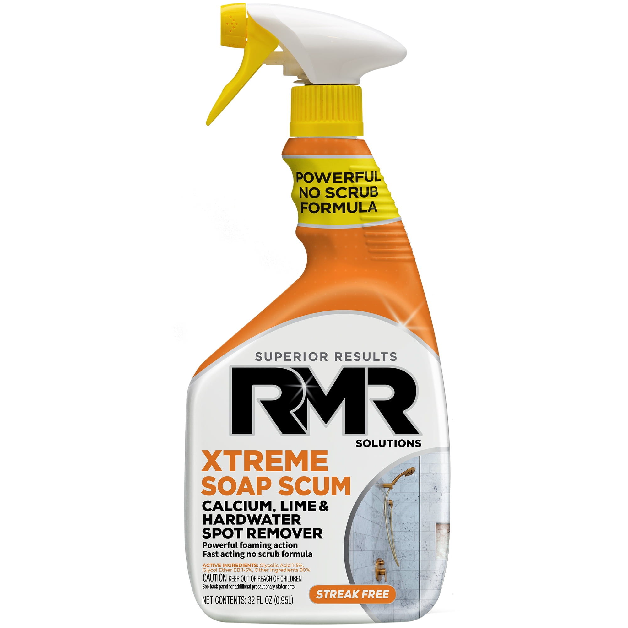 RMR Solutions Soap Scum Remover Bathroom Cleaner, Removes Lime Scale and Hard Water Stains, 32 fl oz