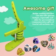 VIFERR DIY Heart Shaped DIY Full Metal Pin Button Maker Machine Installation-Free Button Maker Badge Punch Press with 100pcs Button Parts Easy to Use Best Gift for Kids Christmas Party Present (Green)