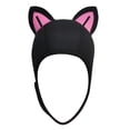 thumbnail image 3 of Capucha de buceo con orejas de gato, capucha de neopreno de 3mm, gorro de surf para bucear Negro Rosa Línea Negra, 3 of 8