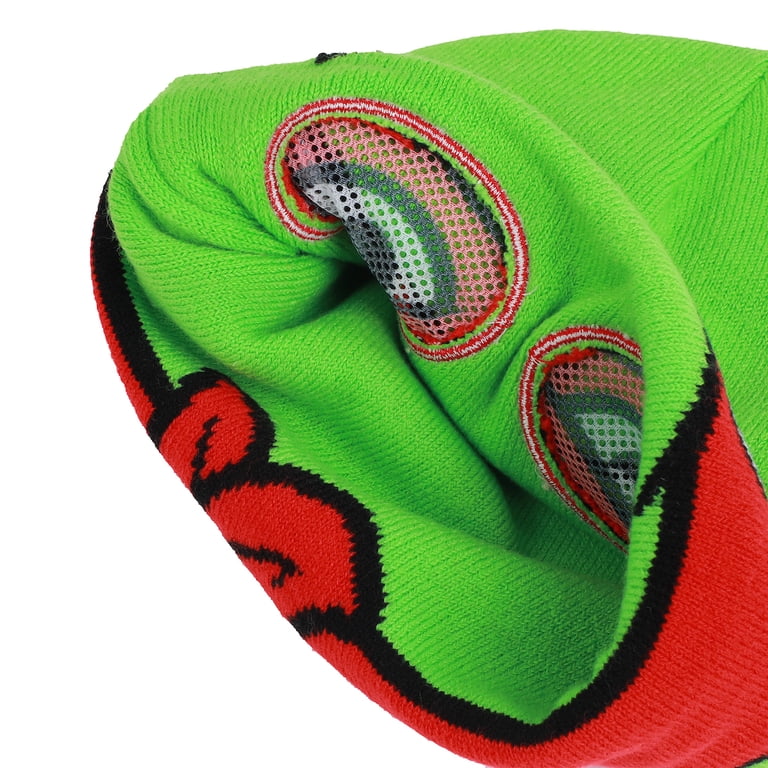 Bioworld TMNT Rolldown Raph Beanie, Green Acrylic Hat, Mesh  display picture 3