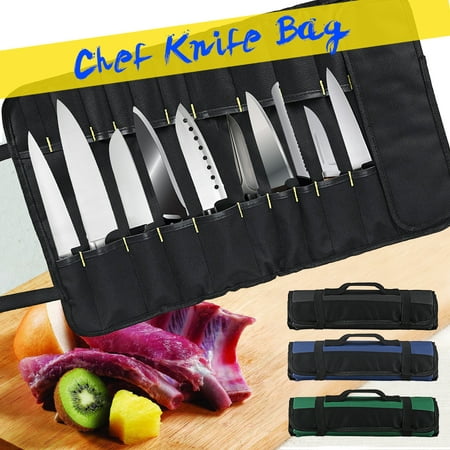 22 Pockets Professional Chef Knife Bag Roll Bag Carry Case Kitchen Portable Storage Knifes Good Quality For Home/Kitchen Dining