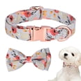 thumbnail image 7 of Dog Bow Tie Collar Floral Pattern Detachable Bowtie  with Safety Metal Buckle Adjustable Collar for Small, Medium & Large Dogs, Cats, 7 of 7