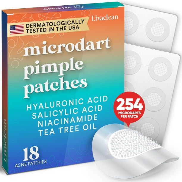 Parche para el acné LivaClean LivaClean Microdart de 18 quilates con ácido salicílico