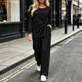 thumbnail image 2 of AnuYalue Women's Plus Size 2 Piece Outfits Long Sleeve Blouse and Pants Solid Loungewear Sets Travel Outfits, 2 of 9