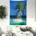 thumbnail image 3 of Seaside Decor Wall Hanging Tapestry, Chair under A Palm Tree on A Small Uninhabited Tropical Island Clear Ocean Photo, Bedroom Living Room Dorm Accessories, 60 X 80 Inches, by Ambesonne, 3 of 5
