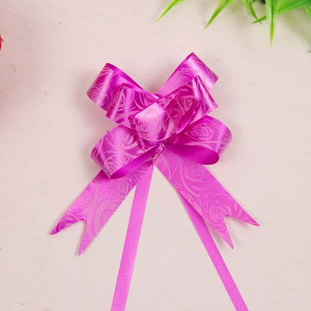 Caja de dulces para suministros de boda, 200 piezas, caja de regalo, decoración, flor, borde dorado, rosa, lazo de mano, trompeta, 15 mm
