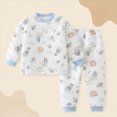 thumbnail image 2 of HFHAPW Boys Girls Pajamas Pjs Toddler 2 Piece Sleepwear Kids Winter Clothes Set Long Sleeve Top and Pants, 2 of 8
