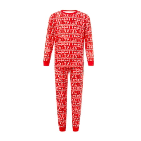 

Genuiskids Christmas Matching Family Pajamas Parent-child Nightwear Set Jumpsuit Long Sleeve Trees Printed Tops Stretch Pants Sleepwear Holiday Party Pjs Sets
