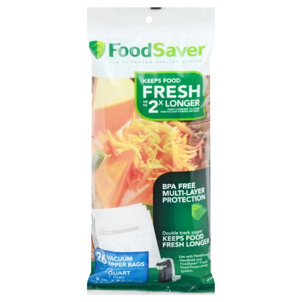 FoodSaver Vacuum Zipper Quart Bags, 26 Count