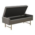 thumbnail image 4 of Madison Park Heath Solid Wood and Polyester Accent Bench in Gray/Bronze, 4 of 7