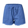 thumbnail image 6 of EDFBUYKRS Female Women Pants Casual Cargo Pants Women Plus Size 4X Womens Casual Shorts Summer Drawstring Elastic Waist Comfy Short with Pockets Xxl, 6 of 7