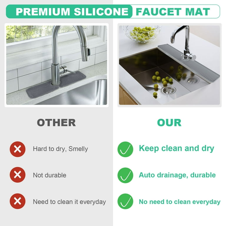 Faucet Drain Mat, Faucet Splash Pad, Keep Kitchen And Bathroom Sink Dry,  For Kitchen Bathroom Bar