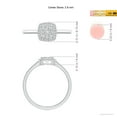 thumbnail image 4 of ANGARA Natural Cushion Composite Diamond Halo Ring in 14K White Gold for Women (Size-2.8mm| Color-H| Clarity-SI2) | April Birthstone, Anniversary, Jewelry Gift for Women | Natural Diamond Ring, 4 of 8