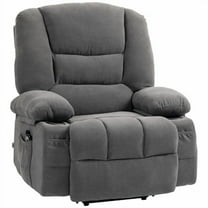 Recliner Chair with Heat Therapy and Massage Function, Lazy Boy Recliner Chair with Cup Holders & Storage Pockets, Breathable Comfortable Lounger for Living Room, Charcoal Gray