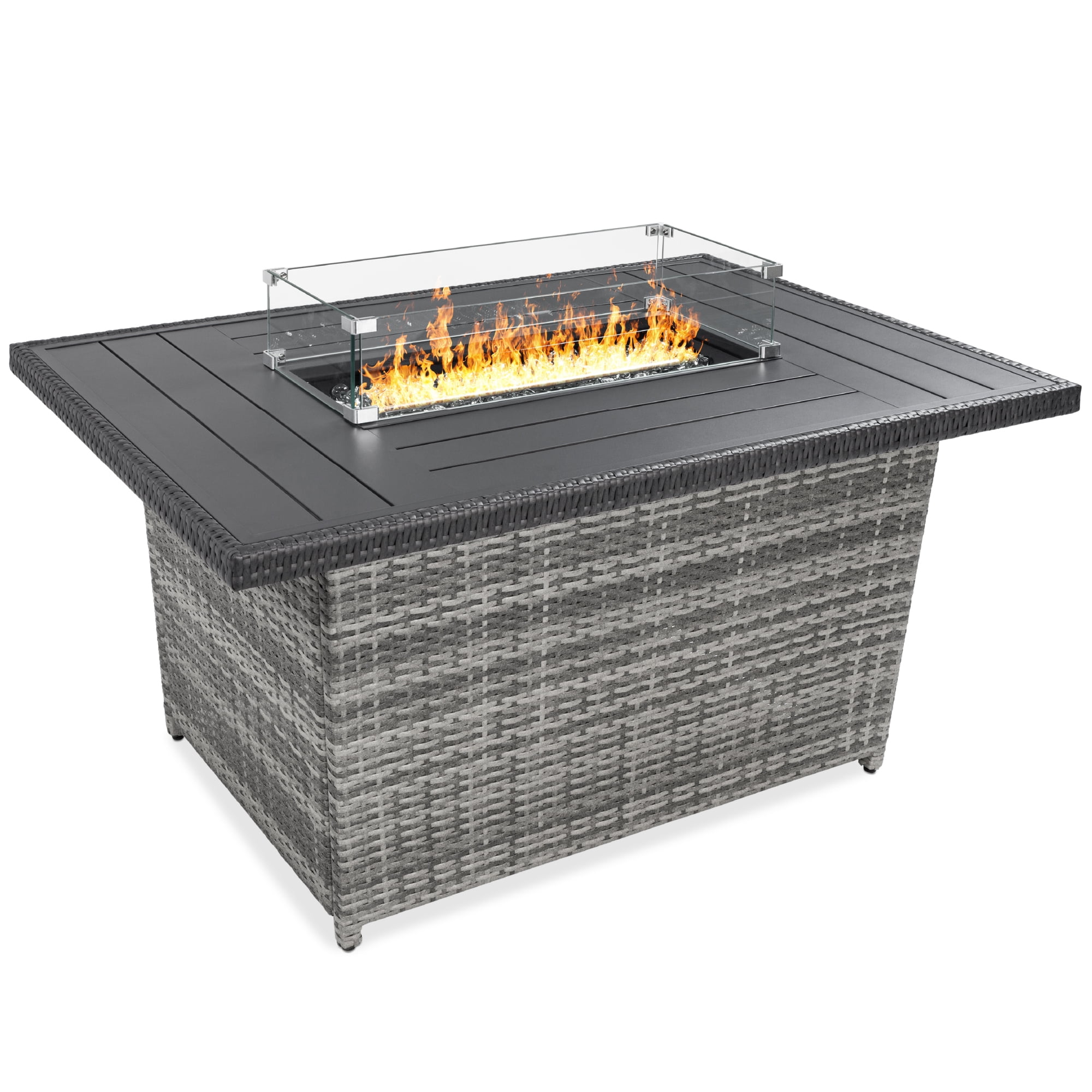 Best Choice Products 52in Outdoor Wicker Propane Fire Pit Table 50 000
